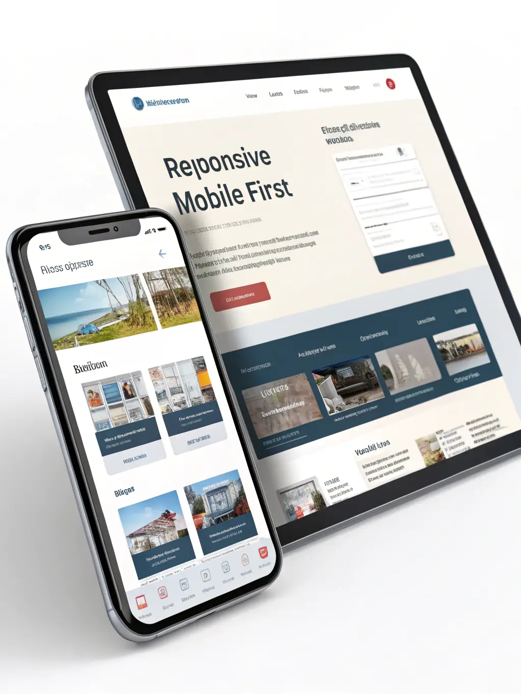 A clean, modern website design showcasing a responsive layout on various devices, emphasizing user-friendly navigation and a clear call to action.